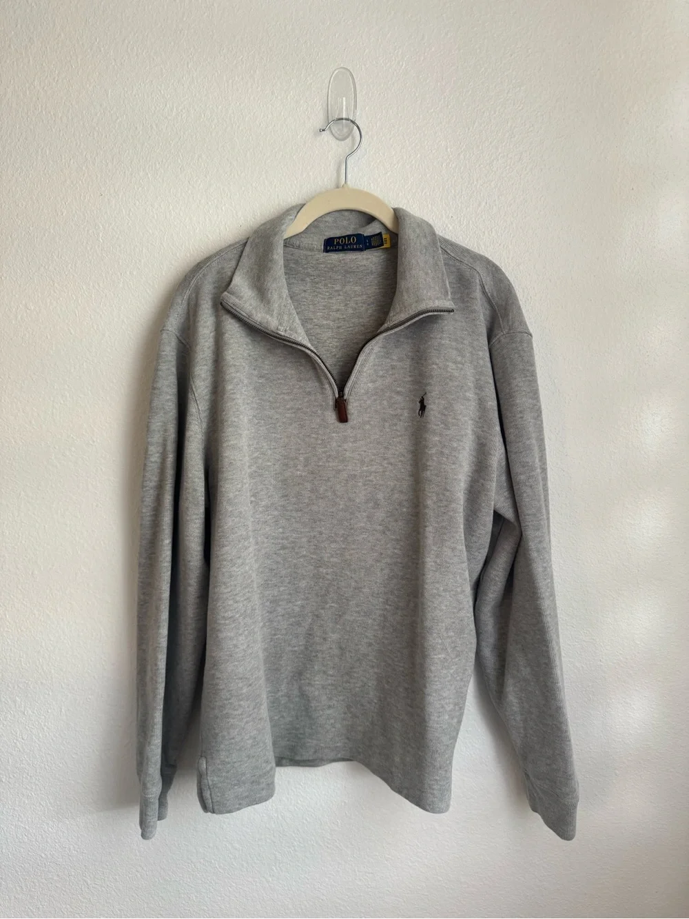 Polo by Ralph Lauren Light Gray Half-Zip Pullover Sweater